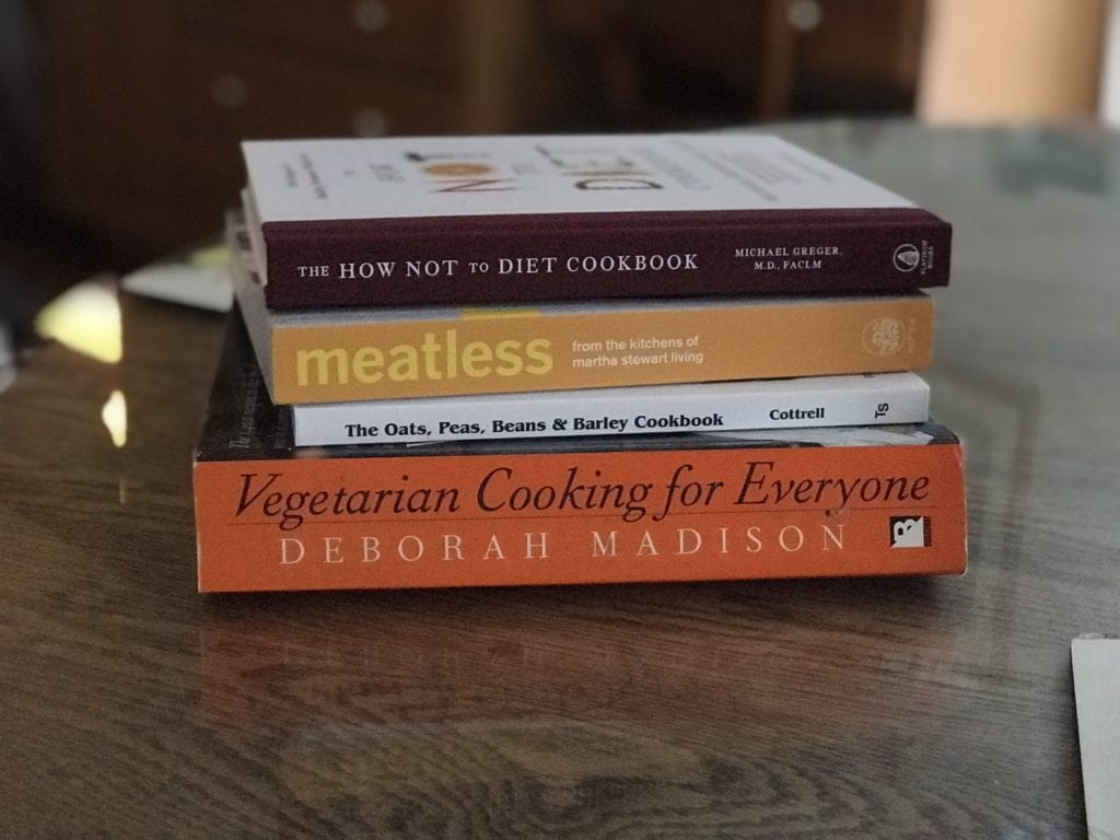 stack of recipe books